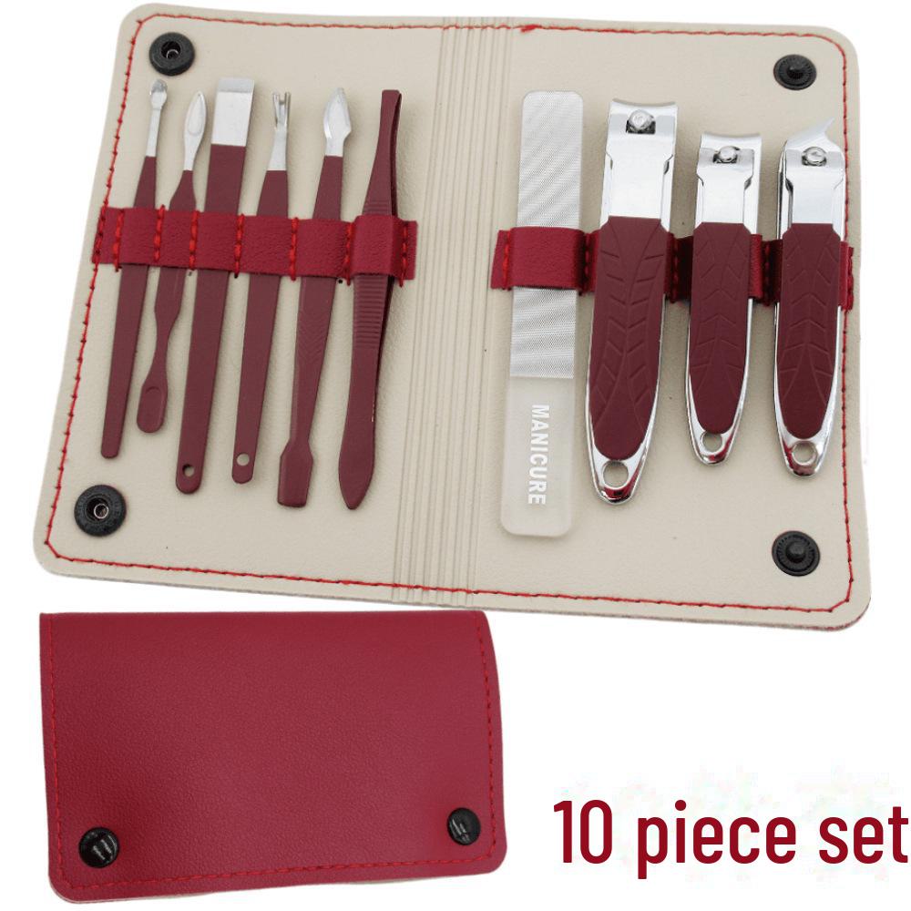 16-Piece Wallet-Style Manicure and Pedicure Set with Hawkbill Pliers, Nano File, and Ear Pick