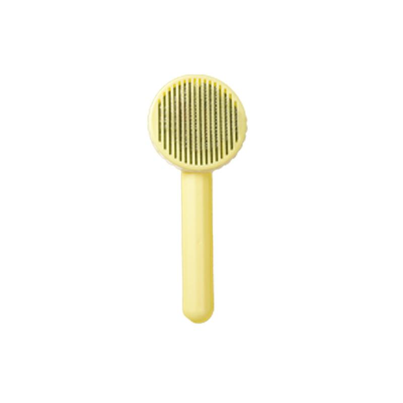 

Cat Comb Hair Pet Hair Removal Comb Pet Button Beauty Brush Pet Grooming Brush Pet Grooming Tools Pet Self-cleaning Needle Comb жовтий