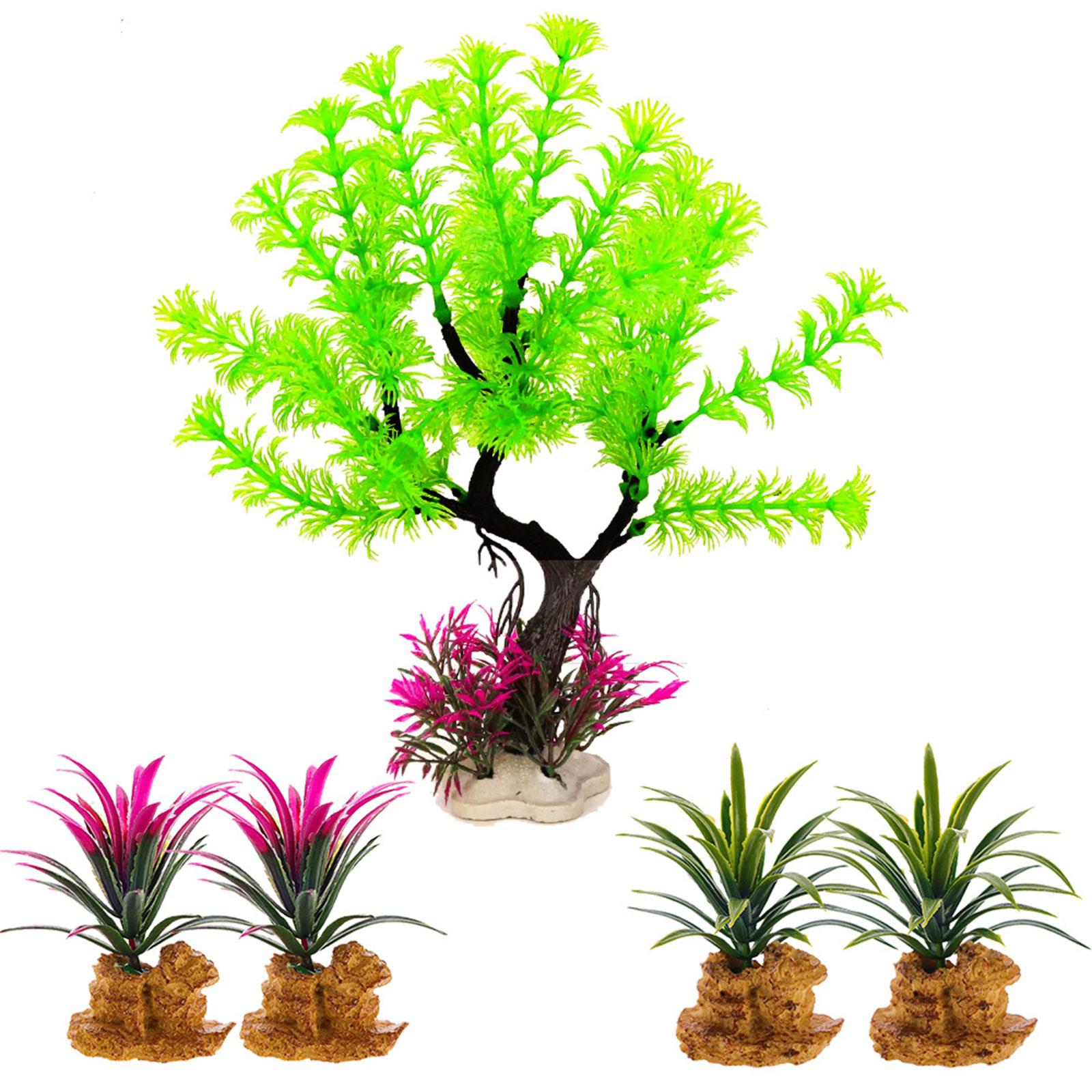 

Aquarium Water Plant Simulation Artificial Moss Tree with Base for Fishtank Environment Enhancing Landscape Accessories C