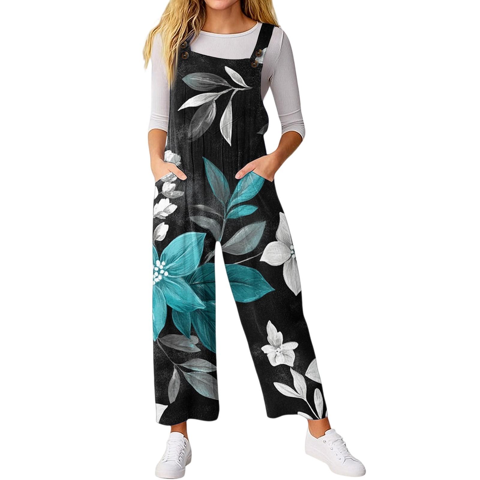 

Женский повседневный комбинезон без рукавов с принтом, модный и свободный комбинезон XL хаки