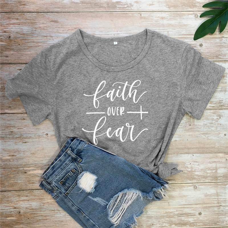 Faith Over Fear Unisex Streetwear T-Shirt - European & American Style