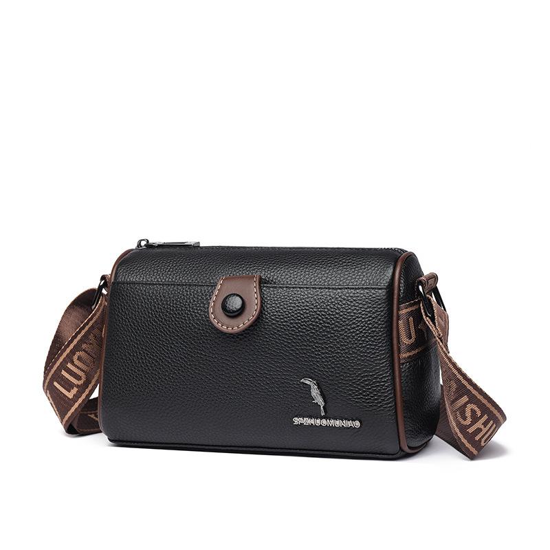 Leather women's bags, new simple and fashionable large-capacity shoulder messenger bags, first-layer cowhide pillow bags for women