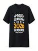Proud Grandma Of A 2026 Graduate T Shirt Class Graduation Senior Vintage Washed Fashion Designer Clothes Versatile Breathable