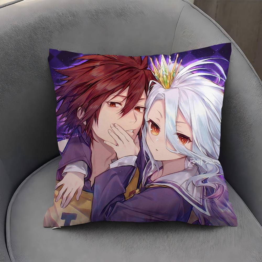 Anime NO GAME NO LIFE Pillow Cover Sofa Cushion Cover Home Room Decoration Children Gift