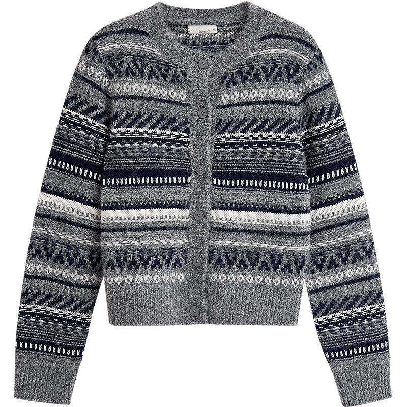 

Женский жаккардовый вязаный кардиган в стиле Fair Isle M