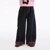 Girls' Rolled Hem Loose Straight Leg Denim Pants