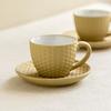 Creative Woven Pattern Cup Saucer Ceramic Coffee Cup Set Home Afternoon Tea Cup Tea Cup Breakfast Cup