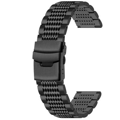 18mm Watch Band Strap Black Watch Replacement Band Metal Stainless Steel Watch Band Replacement Strap Mesh Strap Watch [Kai Tian] Women's Men's