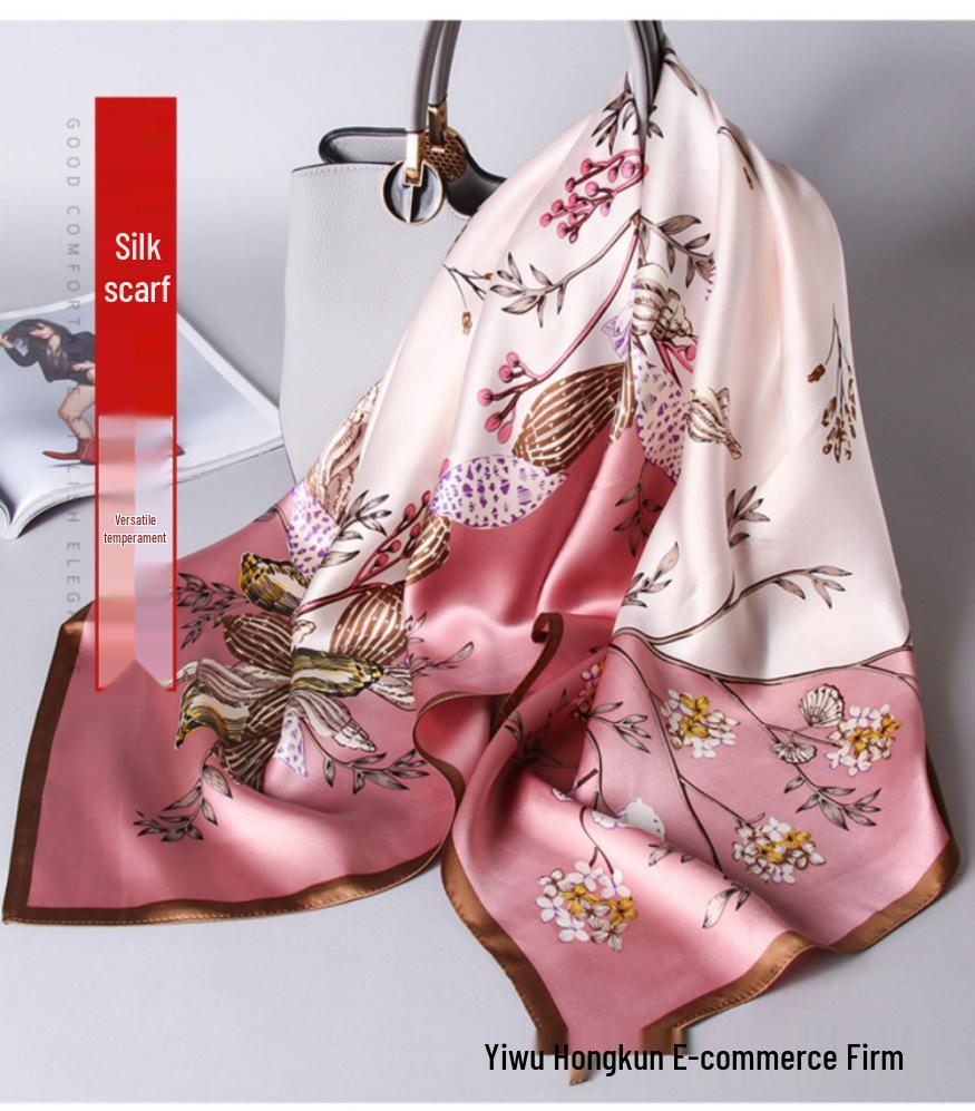 New Women's Silk Scarf – Thousand Miles of Rivers and Mountains Painting, Chinese Style Shawl, Perfect Gift for Mother's Day.