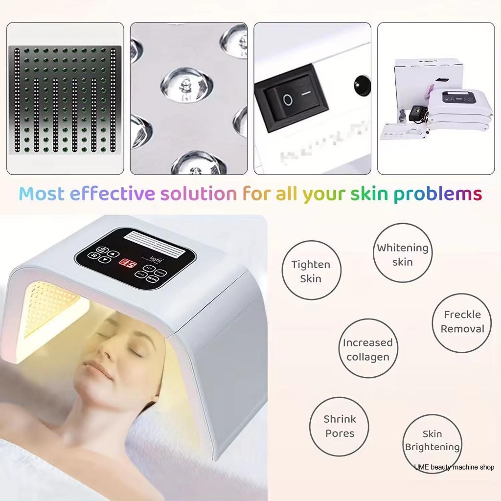 Macchina di Bellezza per Terapia Sbiancante e Ringiovanimento PDT 7 Colori LED Terapia Fotonica PDT Luce LED Facciale Ringiovanimento della Pelle e Rimozione dell'Acne Fotonica