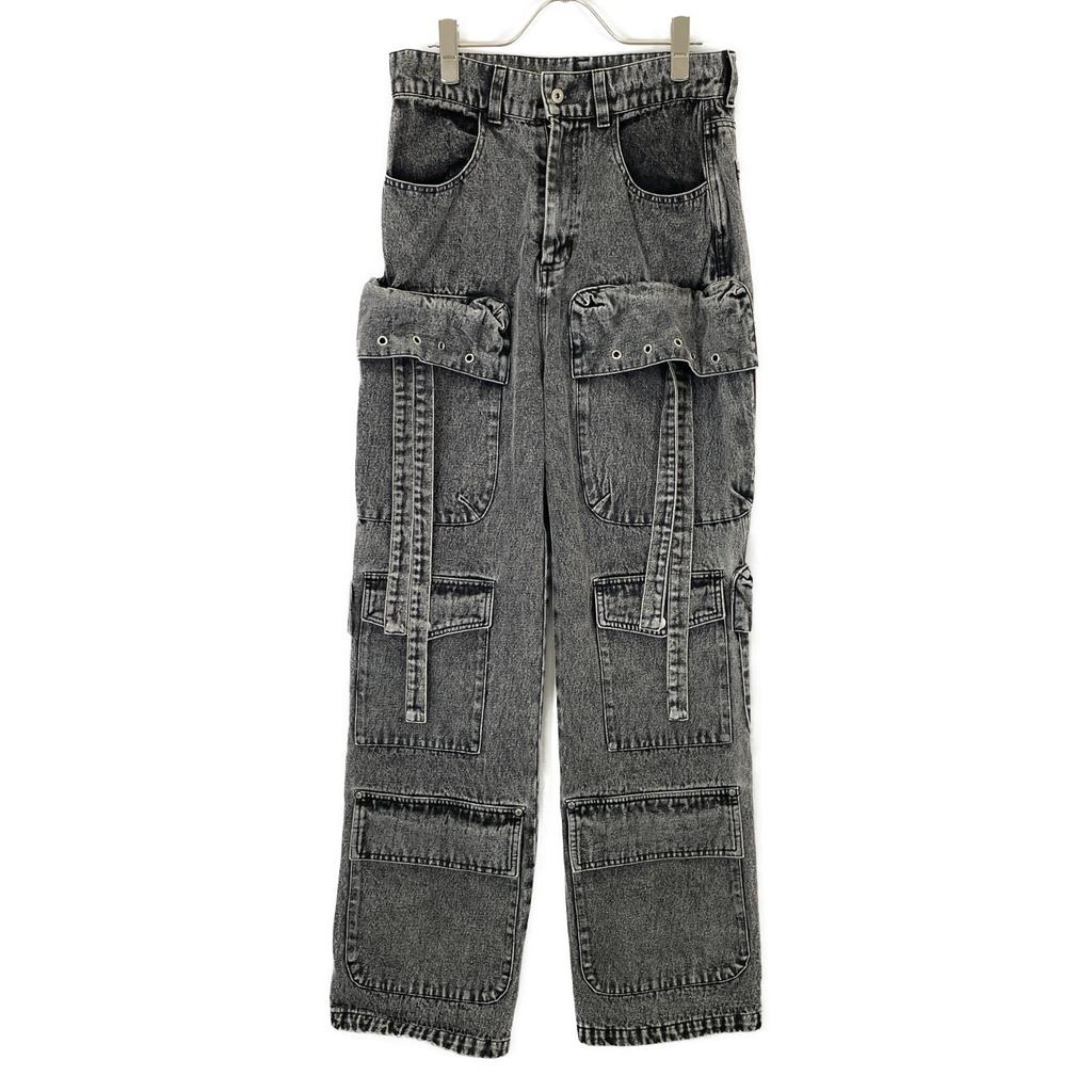 UNDERGROUND 744506 12-pocket cargo flare denim baggy pants Bottoms 44 grayUsed