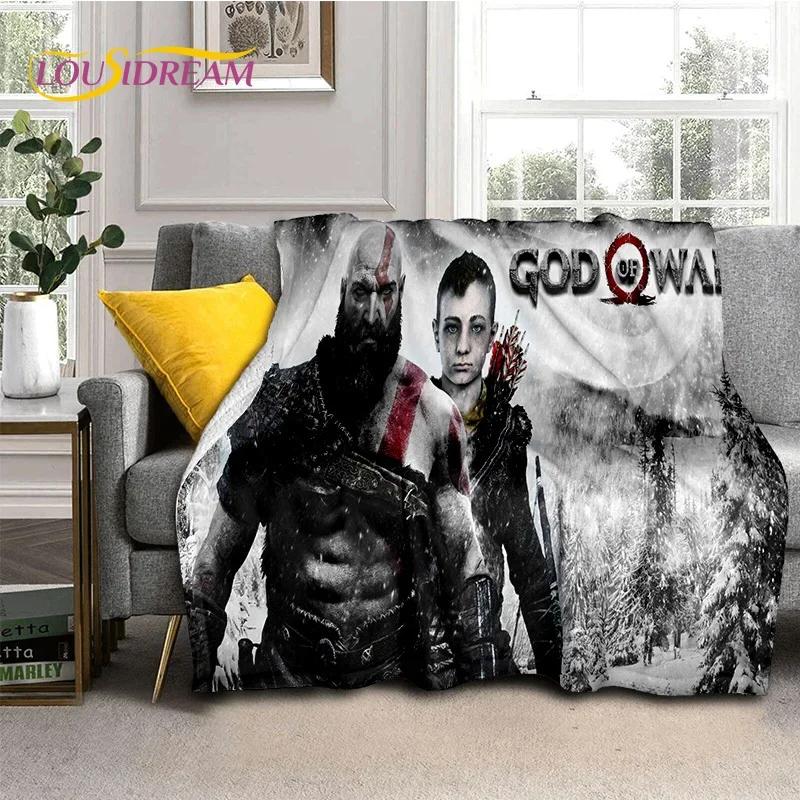 God of War Games Kratos animacinių filmų minkšta flanelinė antklodė lovoms miegamojo sofos piknikui, užklota antklodė lauko laisvalaikio dovanoms