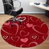 1pc Love Hearts Office Round Area Rug, Indoor Mat Suitable ForOffice, Under Office Chairs Bedroom Living Room Home Decor, Room Decot259
