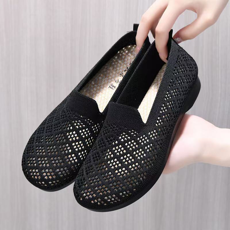 Mesh shoes women's summer old Beijing cloth shoes breathable casual shoes non-slip soft-soled fly-woven women's shoes comfortable mother elderly shoes