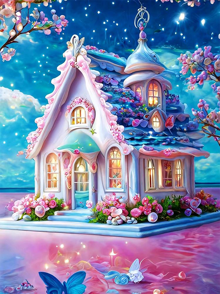 New Colored Diamond Painting Fairy Tale House 5D Diamond Embroidery Home Decoration Dream Castle DIY Mosaic Cross Embroidery