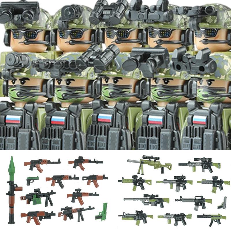 Commando Urbano Forze Speciali Figure Militari Blocchi da Costruzione SWAT Esercito USA Ucraina Soldati Assalto Fanteria Scudo Armi Giocattoli