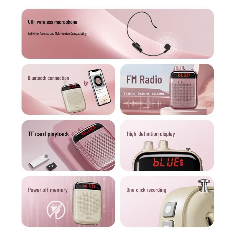 SAST K22 Little Bee Portable Voice Amplifier & Bluetooth Speaker CN plug (adapter included) (CN version)