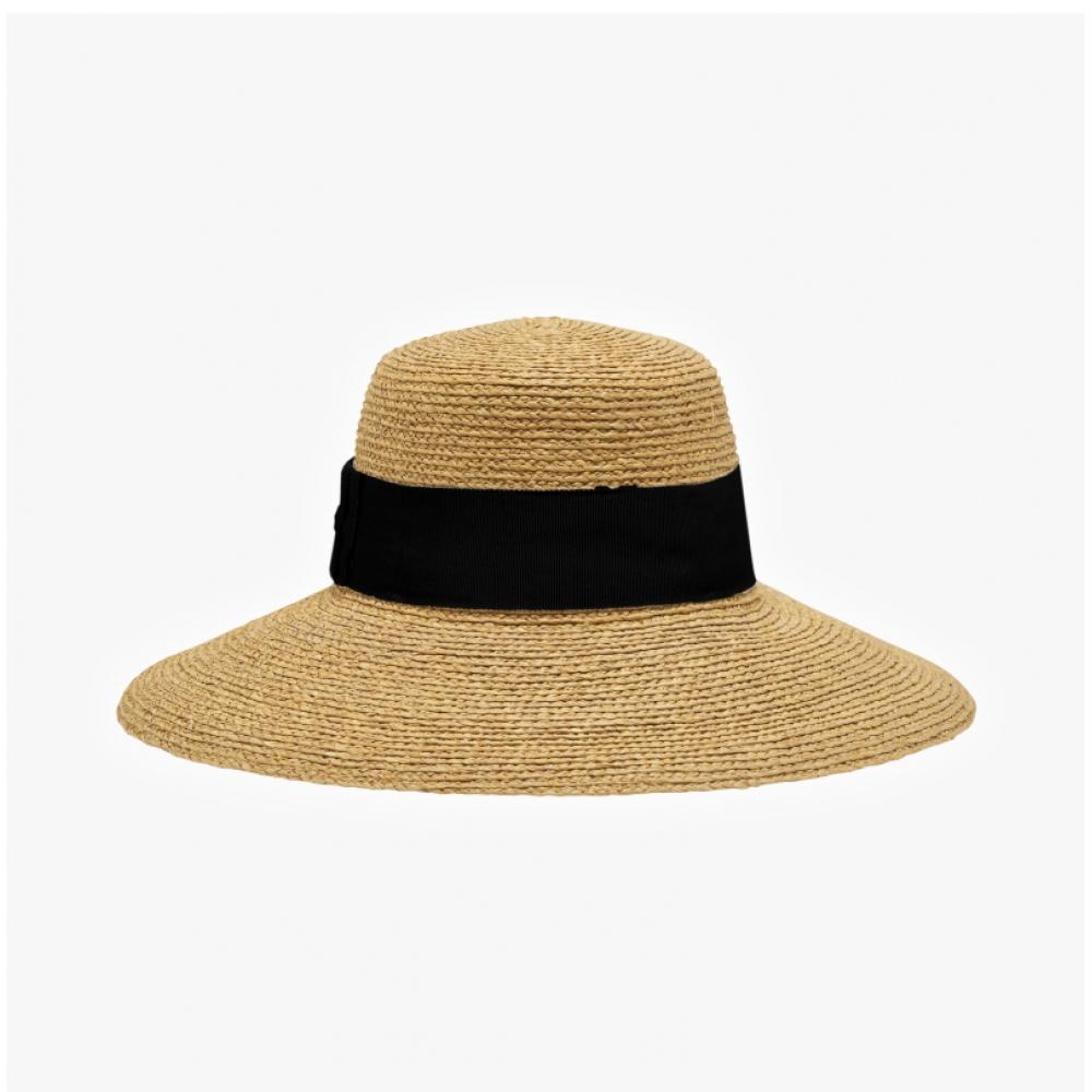 Helen Kaminski Boater Hat Bucket Hat Natural Black Ntbk Hat51545