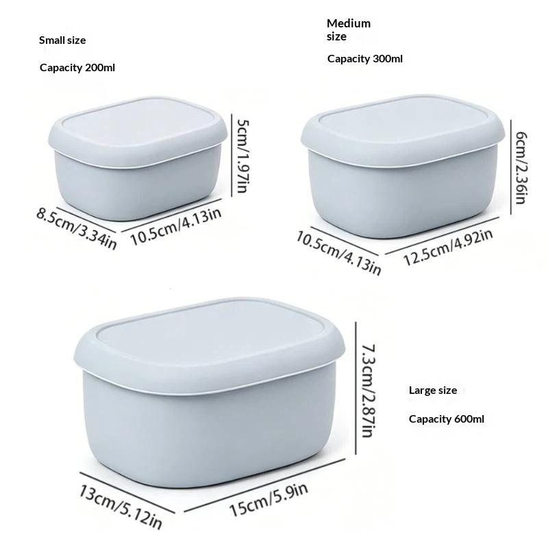 Food Safe Silicone Lunch Box with Sealed Lid 1/3Pcs 200/300/600ML Leak Proof Portable Container for Office Workers Travel