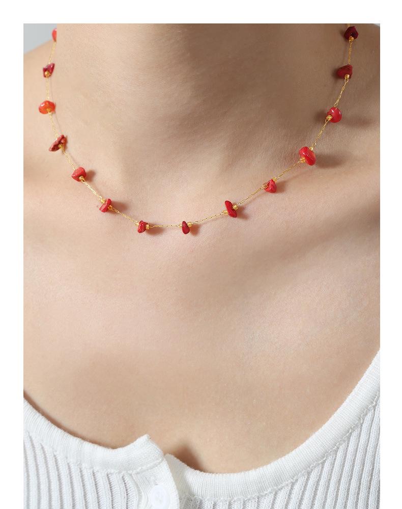 Collana clavicola in Acciaio Titanio Oro 18K Turchese - Gioiello di Lusso Francese Versatile per Donne