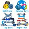 15PCS Dog Toys for Aggressive Chewers,Durable Rope Tug-of-War Chew Sticks &Unbreakable Rubber Balls for Small Medium Large Breed