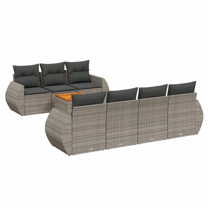 VidaXL Garden Lounge Set with Cushions 8 Pcs, Patio Sofas, Patio Furniture Set, Outdoor Furniture, Grey 3257243