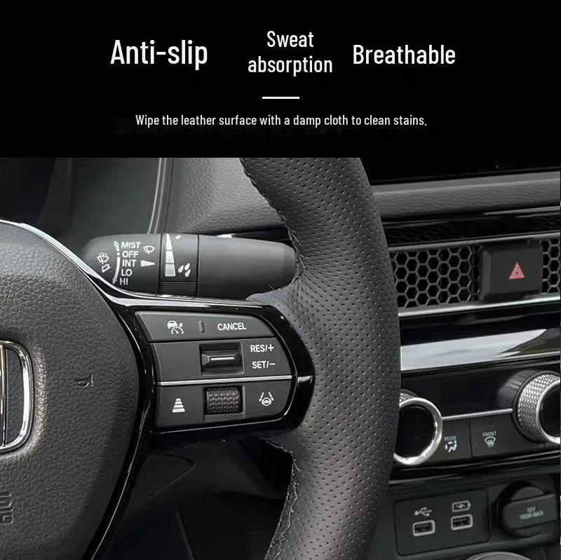 Peugeot Lenkradbezug - Universeller handgenähter Griff für 206, 207, 307, 408 - Ganzjahres-Vollabdeckung.
