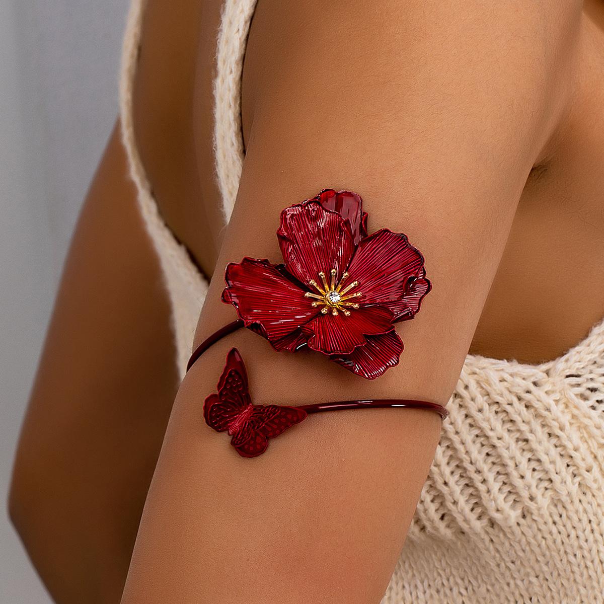 

1 модный простой круглый браслет красный