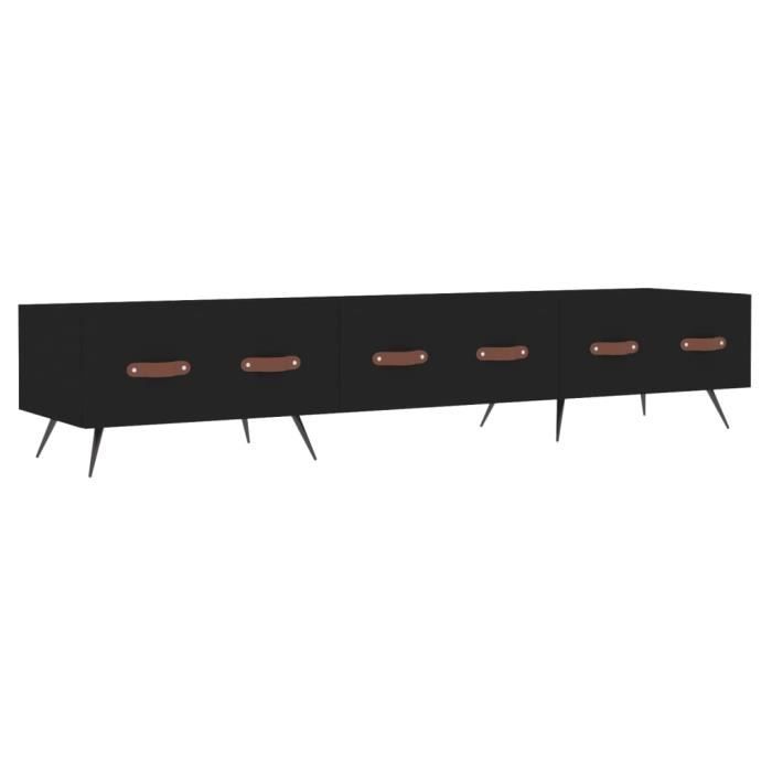 VidaXL Meuble TV noir 150x36x30 cm bois d'ingénierie 829125