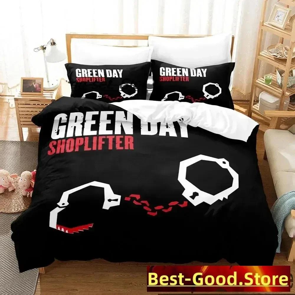 3D Tisk American Idiot Green Day Tištěná Ložní Sada Povlak na Přikrývku Povlak na Polštář Ložní Sada Ložní Prádlo Prostěradlo Přikrývka Plná Velikost Queen