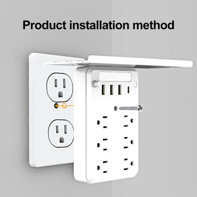 Raflı Duvar Prizi Genişletici Evrensel Yer Tasarruflu Şarj Hub'ı Aşırı Gerilim Koruyucu USB Bağlantı Noktalı Priz Şeridi Duvar Prizi