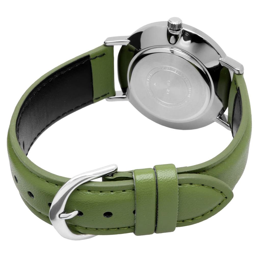 Casio Zegarek Kwarcowy Srebrny ze Skórzanym Zielonym Paskiem Model Międzynarodowy Męski MTP-VT01L-3B, [Używany]