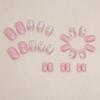 Gradient Pink Fake Nails Short Round Nail Tips Fashion False Nails  for Salon