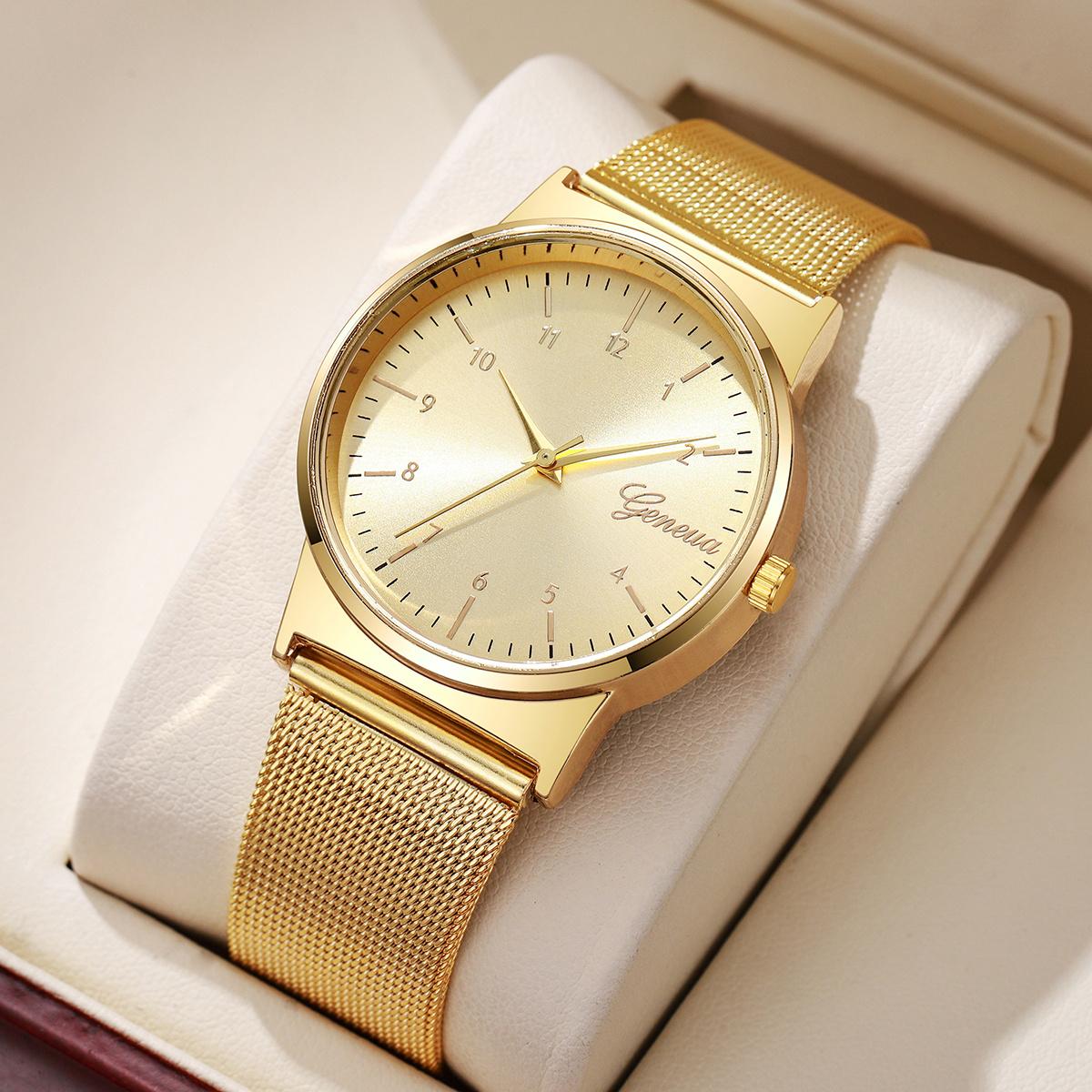 Dai Lanfu Women's Fashion Watches Luxury Mesh Band Arabic Dial Quartz Watch Reloj Mujer Girls Clock Gift