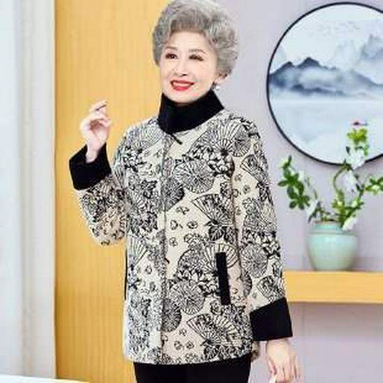 

Elderly Women s Cotton Padded Winter Jacket 2XL брудно-білий