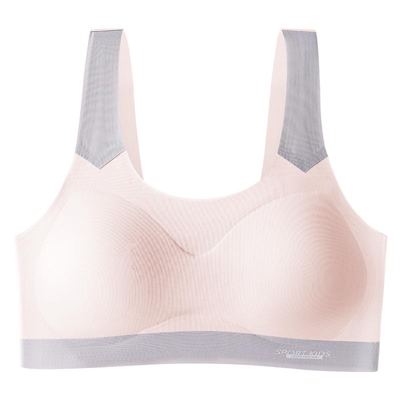 

Girls Sports Bra for Puberty, Ages 8-16, Shock Absorption, Dynamic Activities, Stages 2-3, Vest Style XL (105-120 jin) розовый