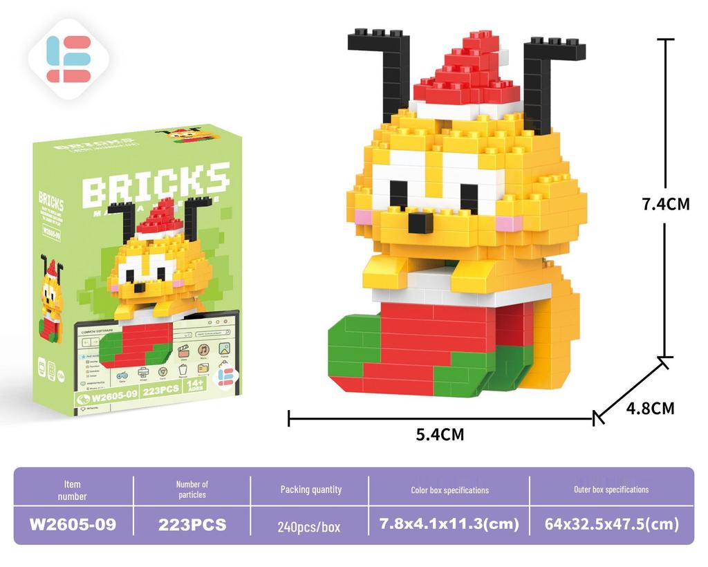 Stavebnice Santa Clause z mikročástic: 60 typů, Slepá krabička kompatibilní s Lego