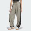 Adidas Color Block Design Loose Fit Cuffed Knit Sports Pants Women Pants Pebble-Silver-Gray KB1927