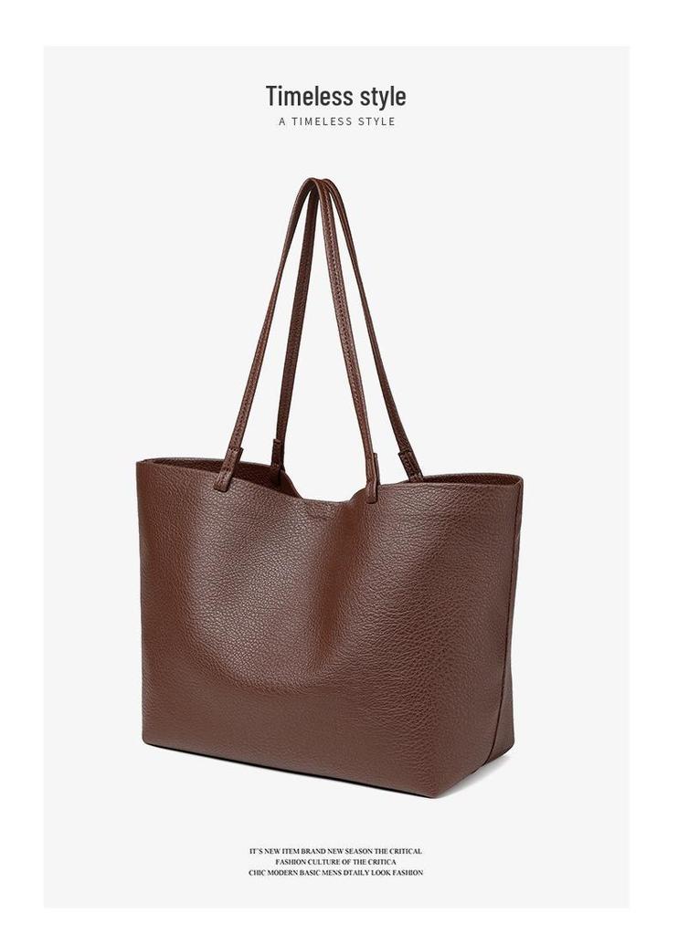 Women's Large Soft PU Mother-Child Shoulder Tote – Niche Fashion, Spacious Design