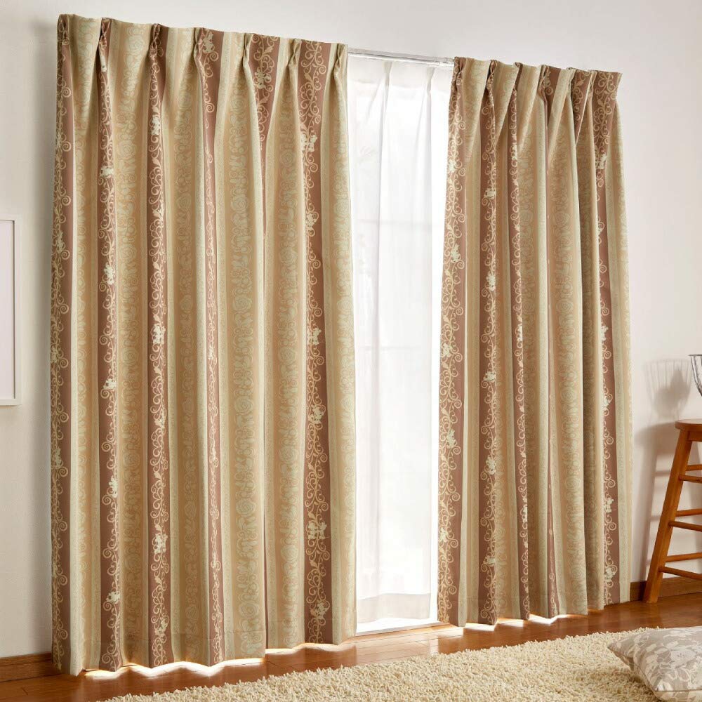 Disney in Mickey Friends Premium Blackout and Set of 100 x 135 (Made Japan) & Heat-Shielding Curtains, 2, cm, Beige, SB-545-D
