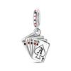 Authentic Original Copper Metal Playing Cards Charm Bead Components Poker Joker Hearts Spades Crown Bead Component Pendant Bead Component Compatible