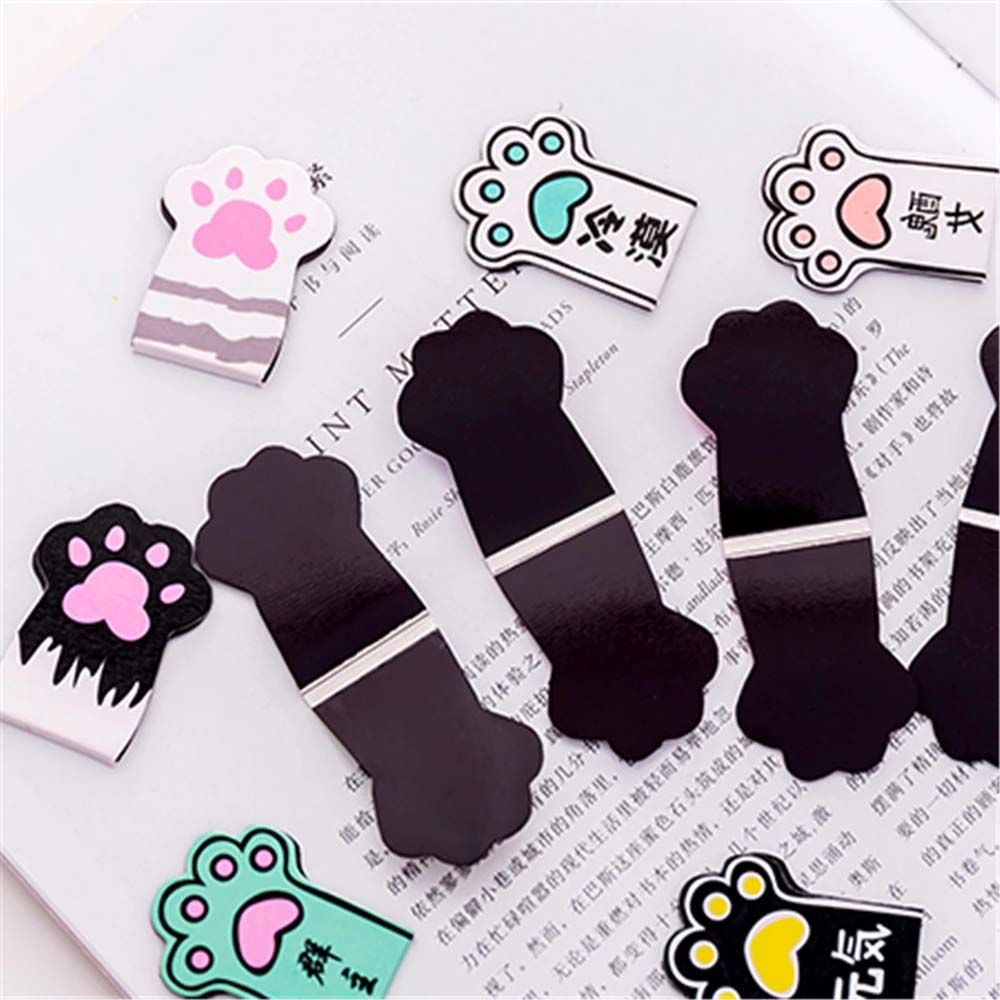 Clip School Supply Office Supply Cat Paw Books Marker Magnetic Bookmarks Book Labels Paper Clip