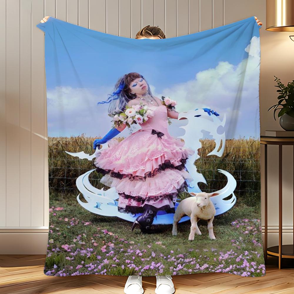 

music album Jazmin Bean Album Throw Soft Coral Fleece Blanket 310gsm Fluffy Warm Throw for Sofa Bed Couch Bedroom Decor 75x100cm