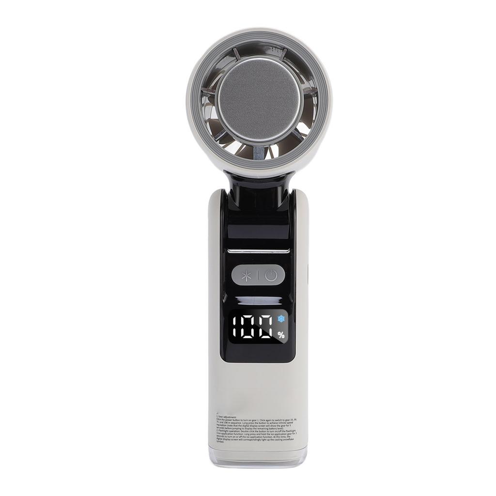 Handheld Fan Digital Display High Speed Ice Cooling Fan Foldable Fan with Light for Travel Outdoor Indoor