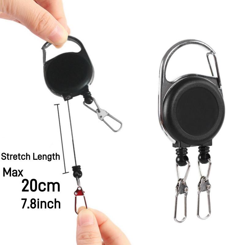 Retractable Keychain Badge Scroll ID Badge Holder Card Holder Backpack Lanyard Hiking Buckle Key Ring Double Headed