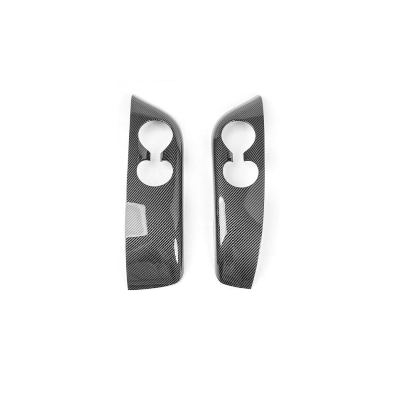 For Hyundai Palisade LX3 2025 2026 Third Row Water Cup Holder Cover Carbon Fiber Wood Grain Style Car Inner LHD LHD For Carbon