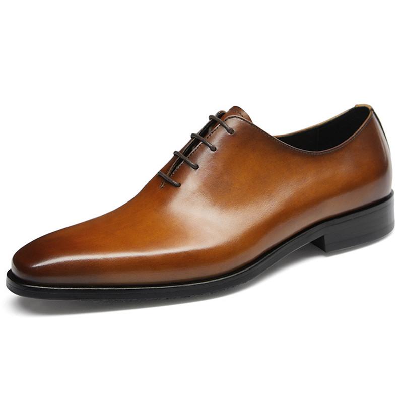 Hoge Kwaliteit Heren Oxford Schoenen Echt Leer Puntige Neus Luxe Zwart Bruin Heren Zakelijk Kantoor Formele Schoenen