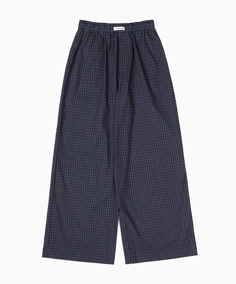 Hollideibijiteo Everyday Wide Pants - Blue Check