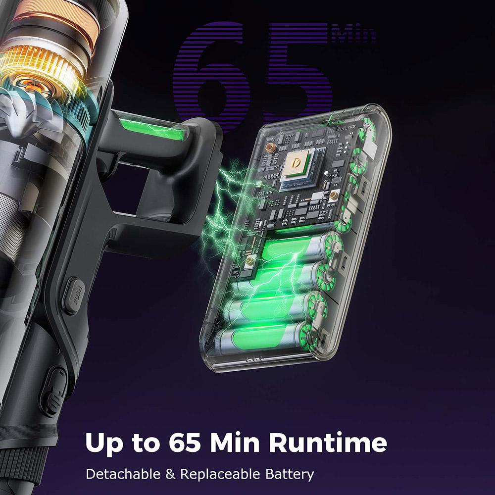 Proscenic P16 Cordless Stick Vacuum Cleaner, 50kPa Suction, 55mins Runtime, 180° Bendable Wand