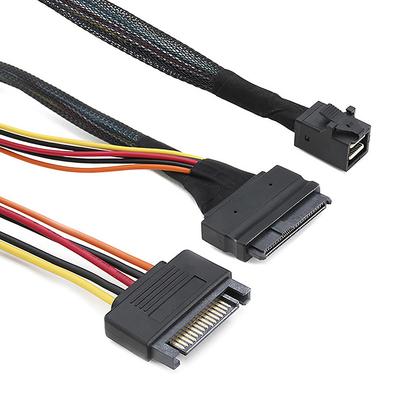 Vestavěný 12G Mini Sas Hd Na U.2 36P Sff-8643 Na Sas U.2 Sff-8639 Kabel 0,5M/1M S 15pinovým SATA Napájením, Vhodný Pro U.2 SSD